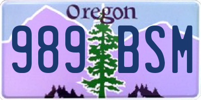 OR license plate 989BSM