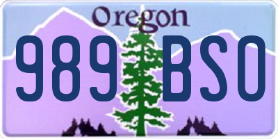 OR license plate 989BSO
