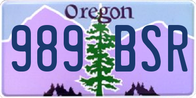 OR license plate 989BSR