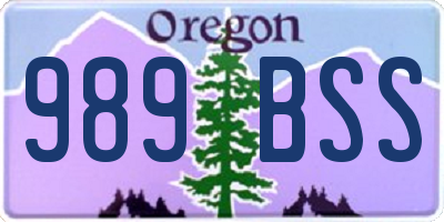 OR license plate 989BSS