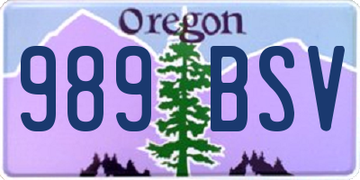 OR license plate 989BSV