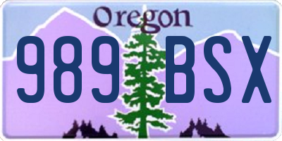 OR license plate 989BSX