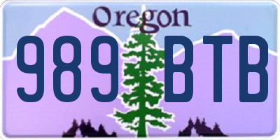 OR license plate 989BTB