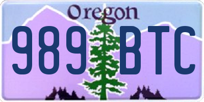 OR license plate 989BTC