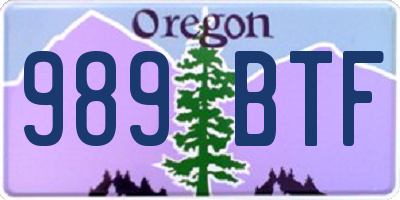 OR license plate 989BTF