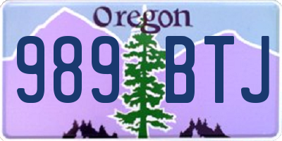 OR license plate 989BTJ