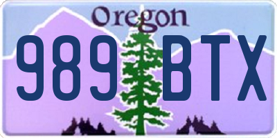 OR license plate 989BTX