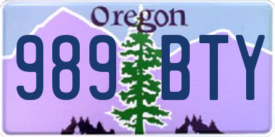 OR license plate 989BTY