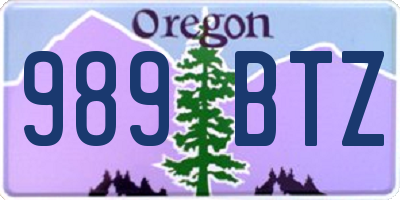 OR license plate 989BTZ