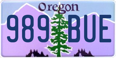 OR license plate 989BUE