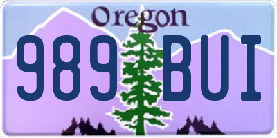 OR license plate 989BUI