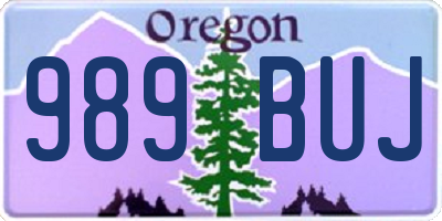 OR license plate 989BUJ