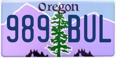 OR license plate 989BUL