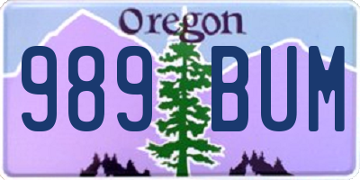 OR license plate 989BUM