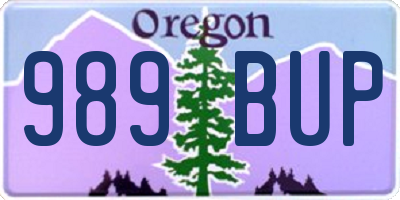OR license plate 989BUP