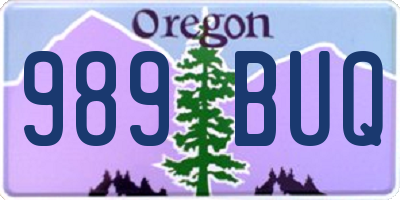 OR license plate 989BUQ