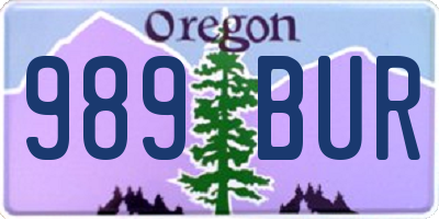 OR license plate 989BUR
