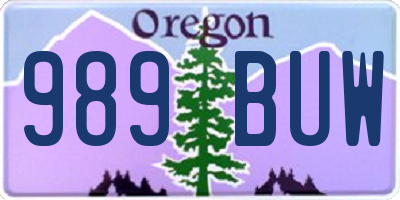 OR license plate 989BUW