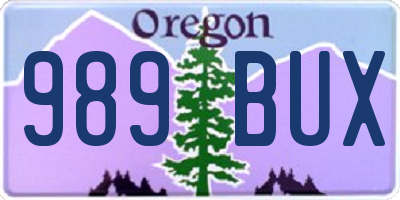 OR license plate 989BUX