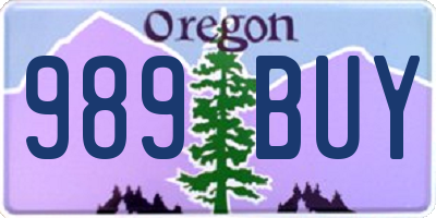 OR license plate 989BUY