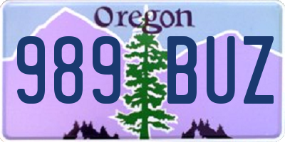 OR license plate 989BUZ