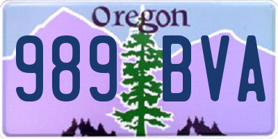 OR license plate 989BVA