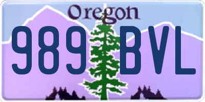 OR license plate 989BVL