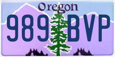 OR license plate 989BVP