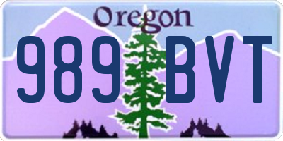 OR license plate 989BVT