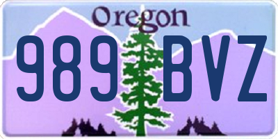 OR license plate 989BVZ