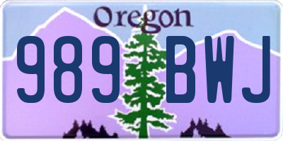 OR license plate 989BWJ