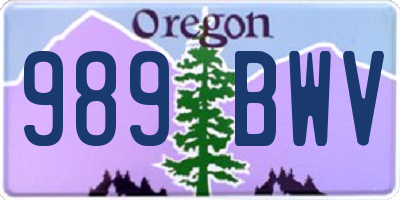 OR license plate 989BWV