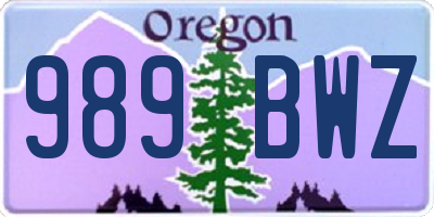 OR license plate 989BWZ