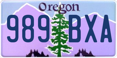 OR license plate 989BXA