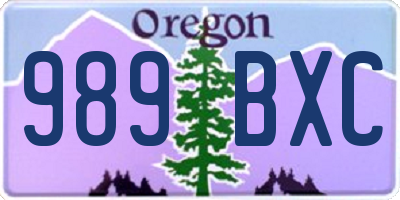 OR license plate 989BXC