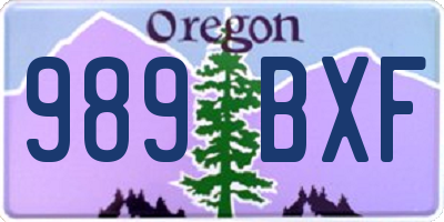 OR license plate 989BXF