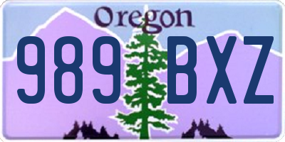 OR license plate 989BXZ