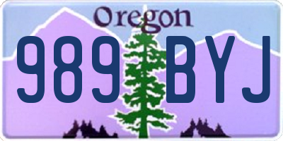 OR license plate 989BYJ