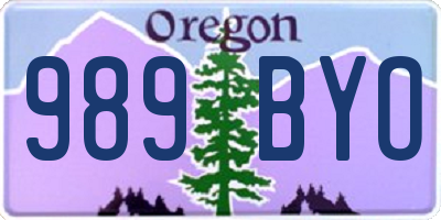 OR license plate 989BYO