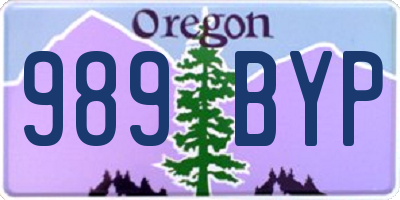 OR license plate 989BYP