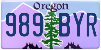OR license plate 989BYR