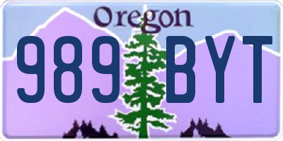 OR license plate 989BYT