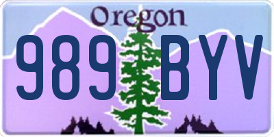 OR license plate 989BYV