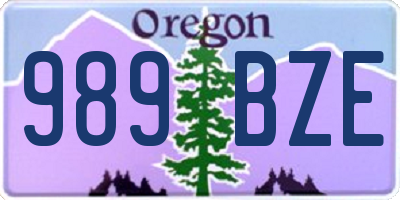 OR license plate 989BZE