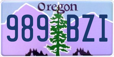 OR license plate 989BZI