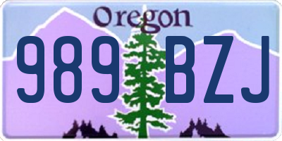 OR license plate 989BZJ