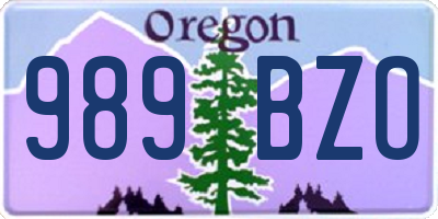 OR license plate 989BZO