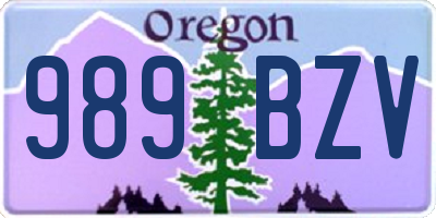 OR license plate 989BZV