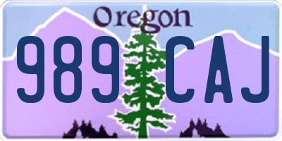 OR license plate 989CAJ