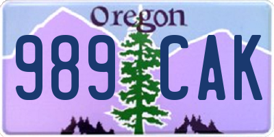OR license plate 989CAK